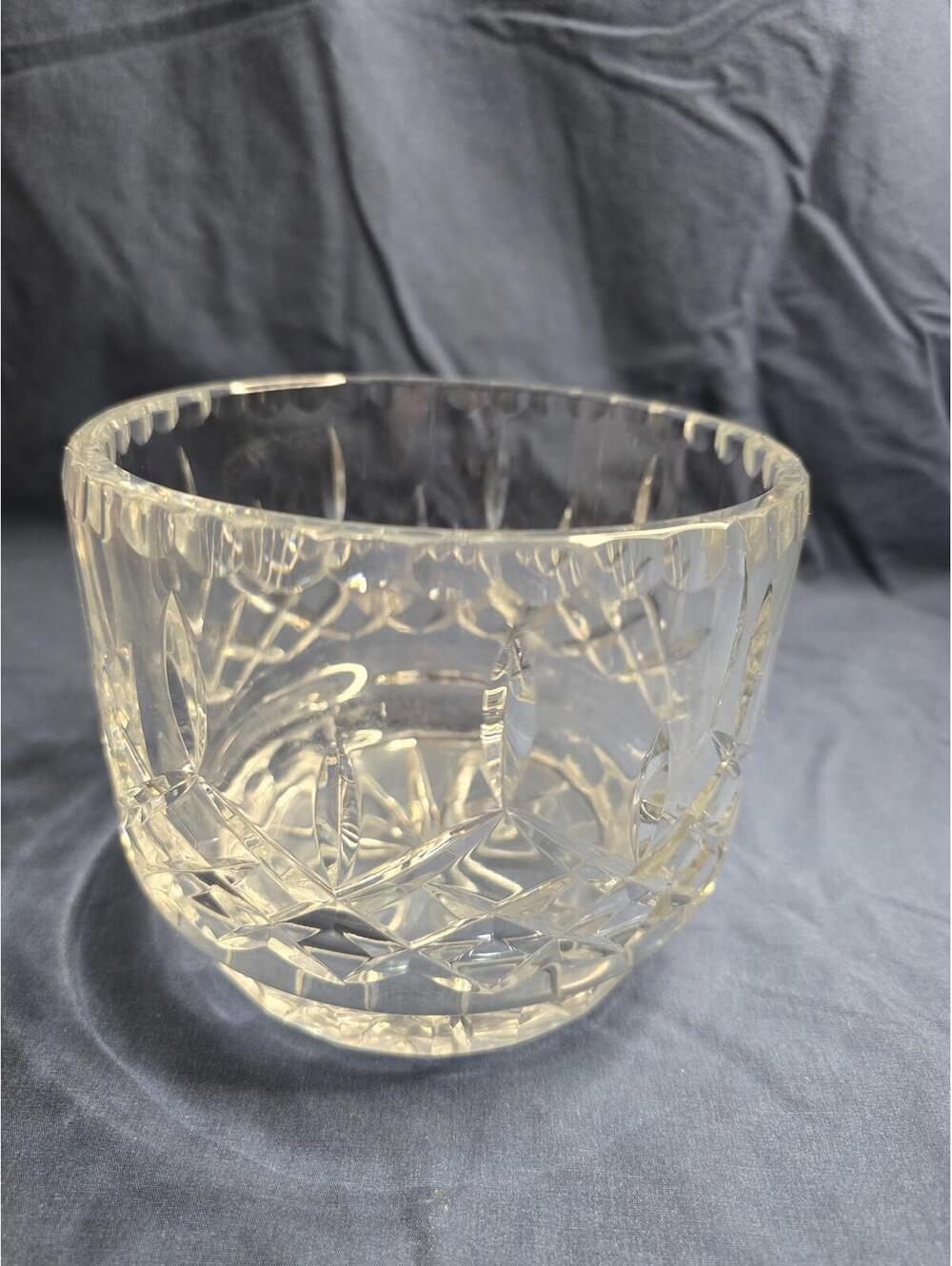 Vintage Crystal Clear Industries Essex Bowl Hand Cut Vase 24% Lead Hungary 6x4.5